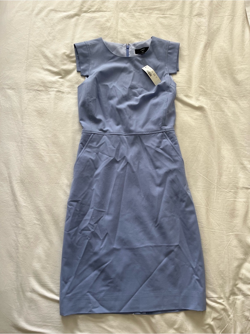 J. Crew Light Blue Cap-Sleeve Sheath Dress